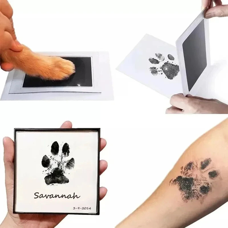 Pet Dog Footprint Handprint Pad - Safe Non-Toxic Printing Pad for Pet and Baby Paw Prints - Ink-Free Footprint Pad