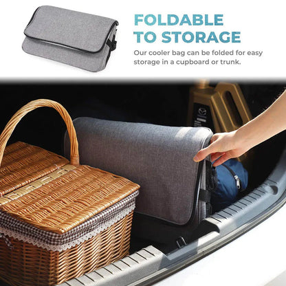 35L Large Insulated Cooler Bag – Portable Lunch Box Tote for Men and Women, Picnic, Camping, BBQ, and Outdoor Activities