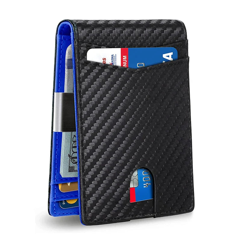 RFID Carbon Fiber Men’s Wallet — Slim Luxury Card Holder, Small Money Bag, Short Purse & Billfold for Men