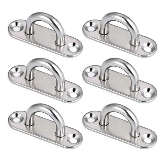 304 Marine Grade Stainless Steel Oval Eye Deck Buckle Staple Set – M5 M6 M8 Fasteners for Boat Shade Sail Mounting