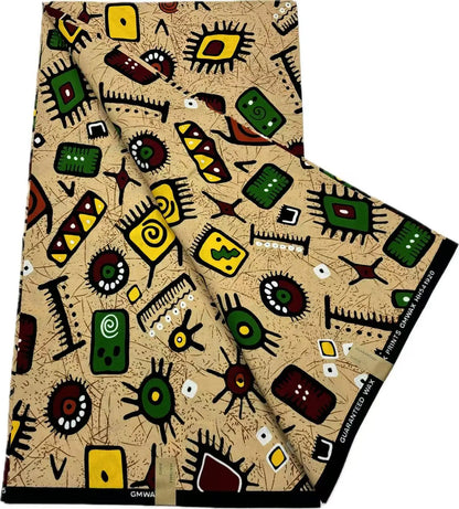 100% Cotton African Ankara Wax Fabric - Soft Real Wax Print for Dresses