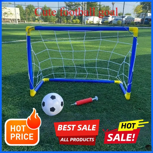 Portable Kids Soccer Goal Set - Indoor Outdoor Mini Football Net with Ball & Pump for Training and Beach Games