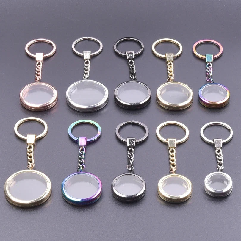 25-40mm Round Openable Reliquary Locket - Photo Memory Pendant, Cremation Ashes Keepsake, Glass Keychain & Memorial Jewelry