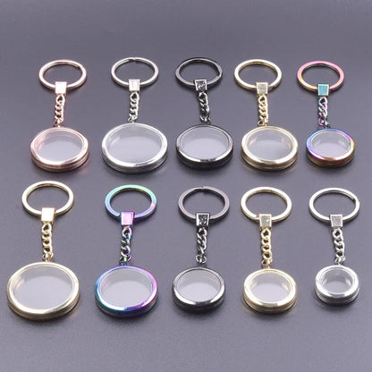 25-40mm Round Openable Reliquary Locket - Photo Memory Pendant, Cremation Ashes Keepsake, Glass Keychain & Memorial Jewelry