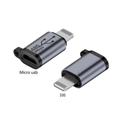 Multi Connector Adapter - Type C Female to Mini USB, Micro USB & iOS Conversion Adapter for Universal Device Compatibility