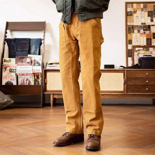 Red Tornado 14oz Duck Work Pants - Double Front Carpenter Dungaree Trousers for Men