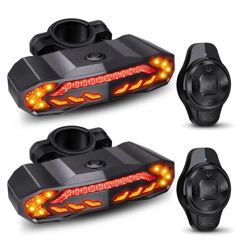 Rockbye Rechargeable Wireless Bike Tail Light with Turn Signals, Anti-Theft Alarm & Bicycle Safety Light