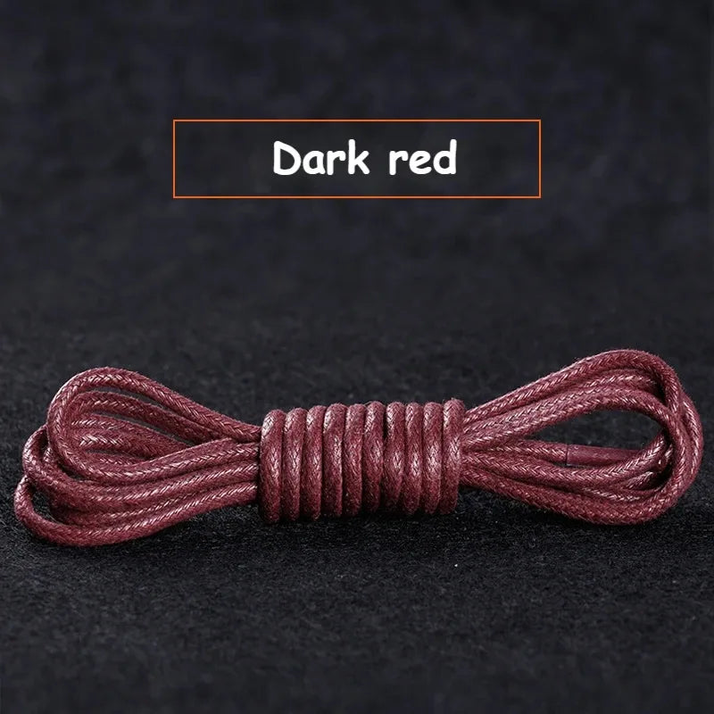 Cotton Waxed Shoe Laces - Round Leather Style Waterproof Replacement Laces for Oxford Shoes & Boots