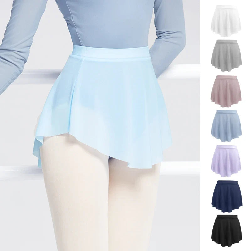 Women's Ballet Dance Skirt - Side Split Soft Mesh Elastic Tutu Wrap Skirt