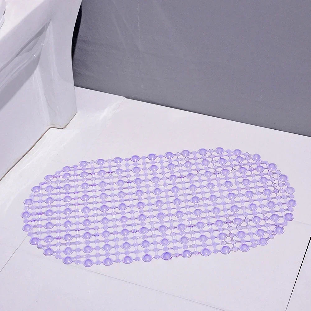 PVC Anti-Slip Bath Mat with Suction Cups – Soft Massage Shower Mat for Home Bathroom Safety