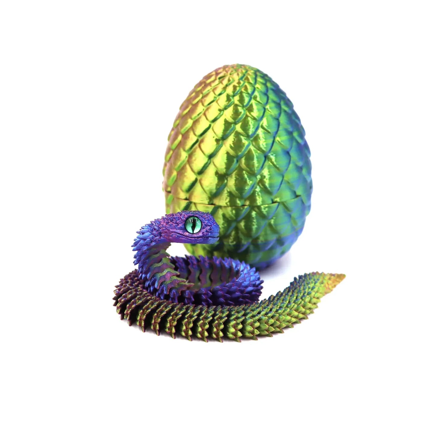 3D Printed Snake Egg Action Figure – Creative Stress Relief Rotatable Desktop Ornament & Anime-Inspired Toy Gift