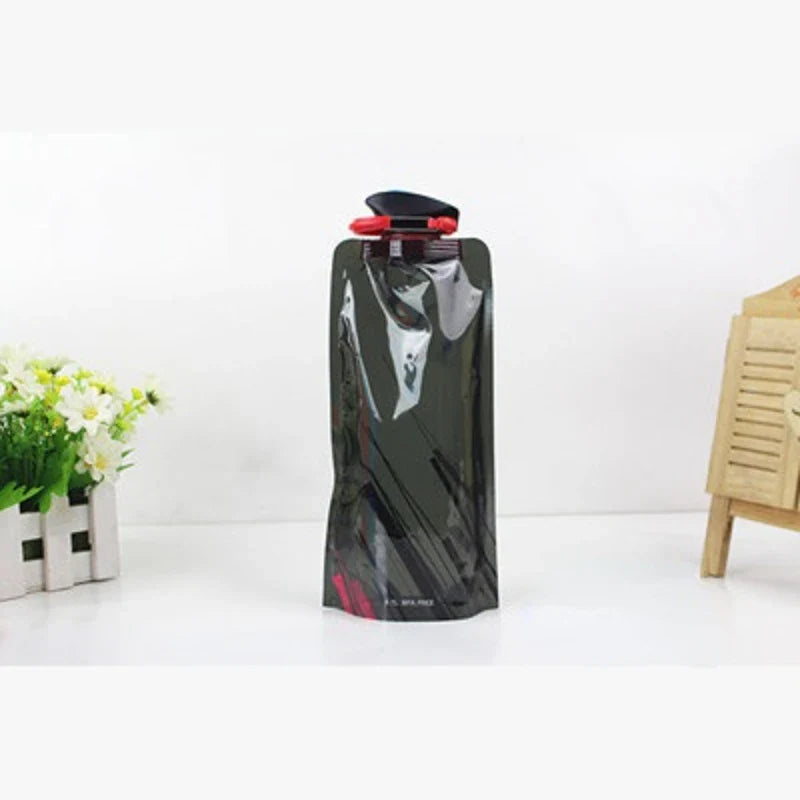 1Pc Portable Foldable Water Bag - Ultralight Soft Flask Bottle for Outdoor Sports, Hiking, Camping, Folding Water Bucket