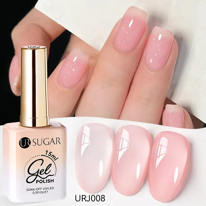 UR SUGAR Champagne Gold Silver Reflective Glitter Gel Nail Polish 15ml - Semi-Permanent Soak Off UV Manicure Art Varnish