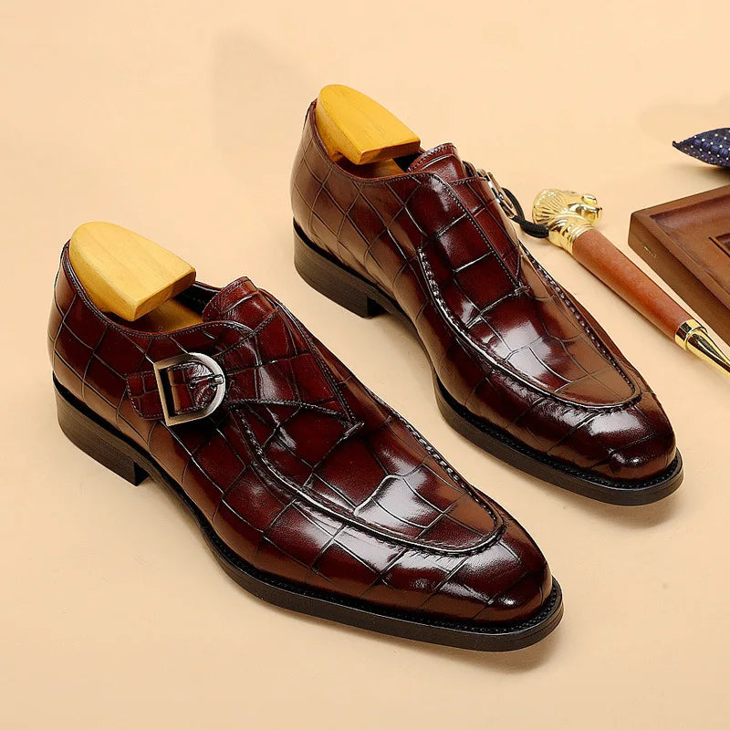 Men’s British Style Leather Oxford Shoes - Retro Carved Business Dress Shoes for Wedding & Banquet