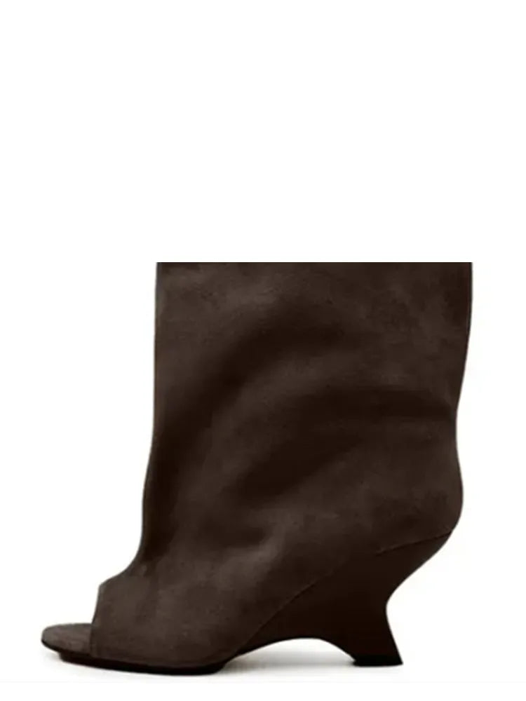 Women’s Knee-High Open Toe Boots 34-44 - 2026 Spring/Summer Chunky High Heel Fashion Boots