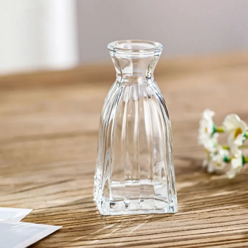 Retro Hydroponic Transparent Glass Vase — INS Style Flower Vase for Desktop, Home, Wedding & Party Decoration