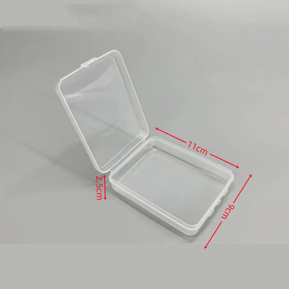 Transparent Plastic Card Storage Box - Small Organizer Case for Photocards, Stationery & Desk Accessories