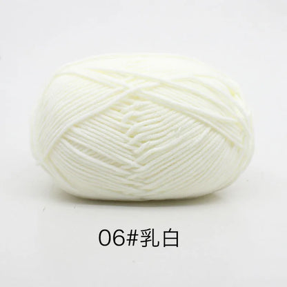 40-50g/Set 4ply Milk Cotton Knitting Yarn – Dyed Lanas for Crochet, Sweaters, Hats & Dolls, Affordable Craft Supplies