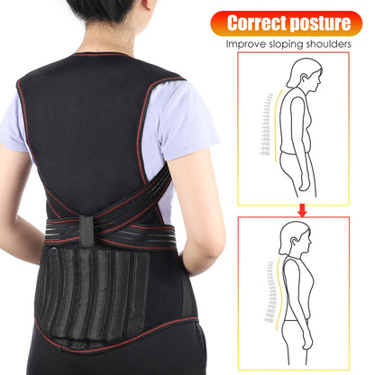 Tourmaline Magnetic Heated Vest — Self-Heating Thermal Clothing, Lumbar Waist Brace, Posture Corrector & Pain Relief Corset