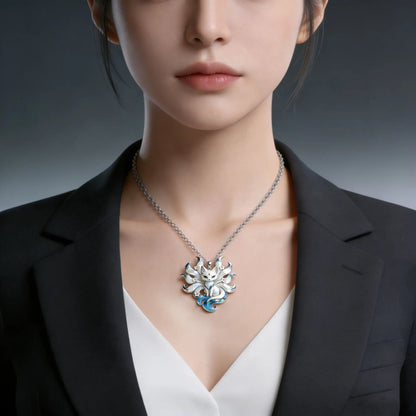 Nine-Tailed Fox Enamel Pendant - Cute Aesthetic Gift for Friends & Family