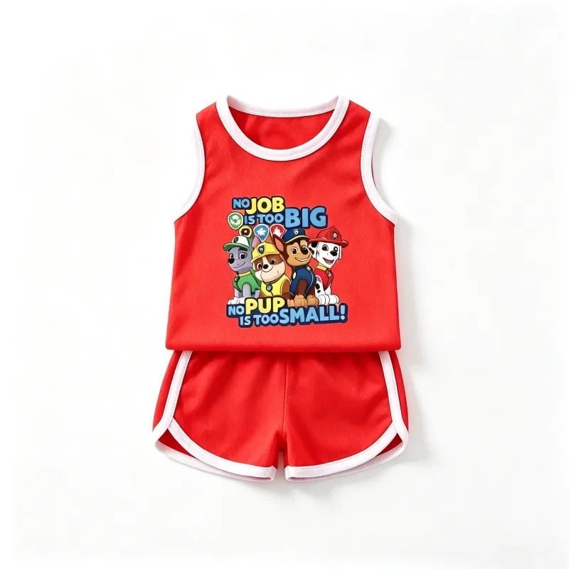 PAW Patrol Kids Sports Training Set - Breathable Mesh Sleeveless Soccer & Basketball 2-Piece Outfit