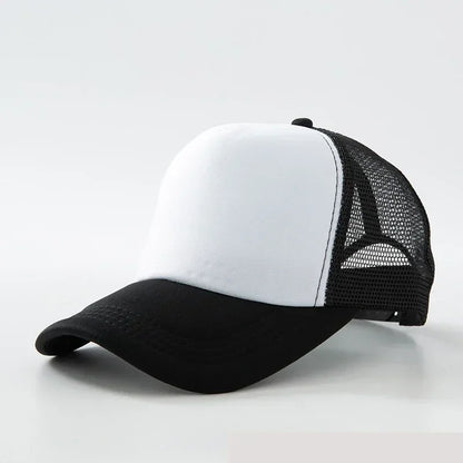 Custom Logo Trucker Hat - Adjustable Polyester Mesh Baseball Cap for Men & Women