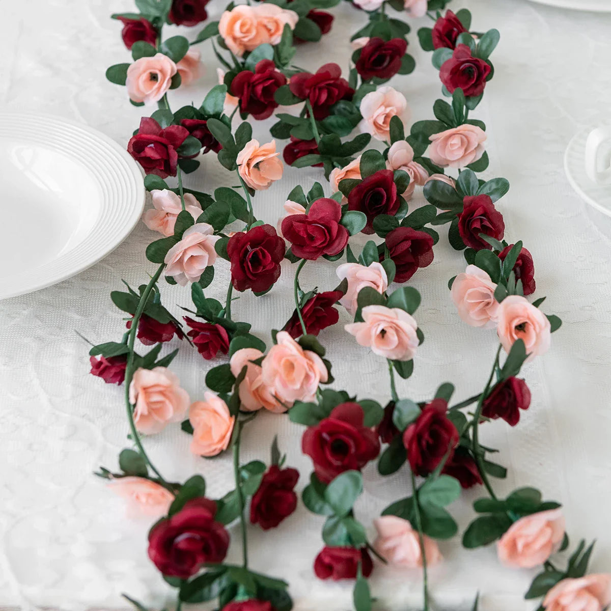 250CM Artificial Rose Flower Vine — Wedding, Home, Garden, Christmas & DIY Decoration Arch