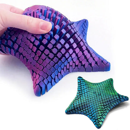 3D Printed Articulated Starfish Fidget Toy - Flexible Stress Relief Desk Decor