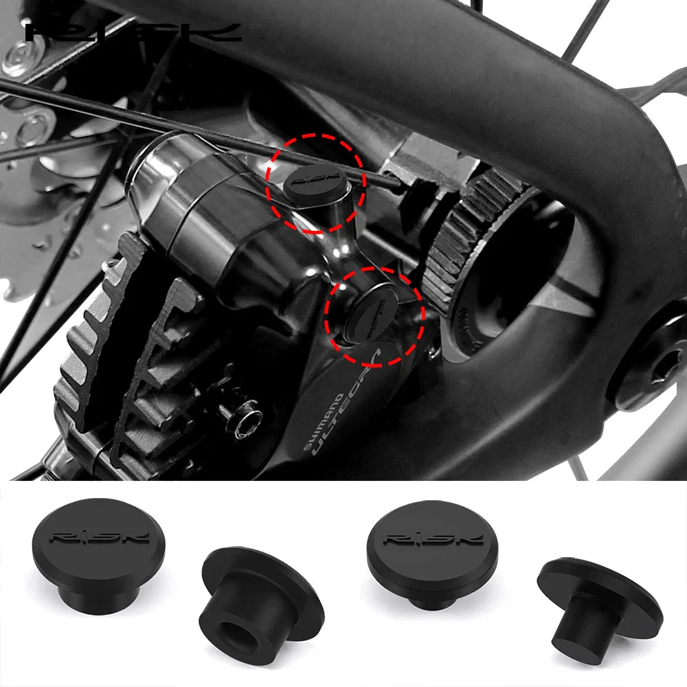 4PCS RISK Road Bike Disc Brake Bleed Nipple Caps – Dustproof Oil Nozzle Covers for Shimano R7170 / R8170 Bicycle Maintenance Parts