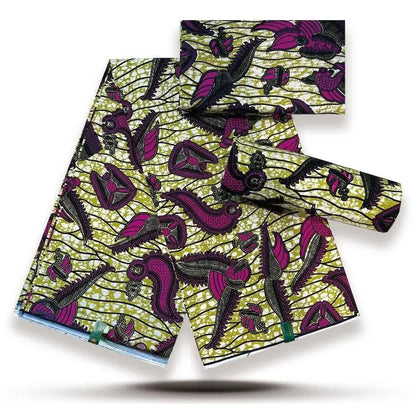 African Wax Print Fabric - 100% Cotton Nigerian Ankara Batik Material for Women’s Dresses
