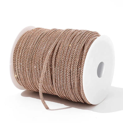 Rhinestone Cord Trim - 10-50 Yard Sparkling DIY Craft String for Clothing, Shoes, Bags & Wedding Decor