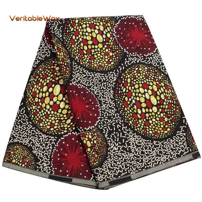 African Ankara Wax Print Fabric - 100% Cotton Real Wax African Patchwork Material for Dresses A-29