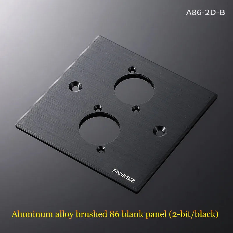 86 Panel Power Box Module - D Type 1/2/3/4 Hole Brushed Matte Blank Plate for XLR HDMI USB BNC VGA RJ45 Connections