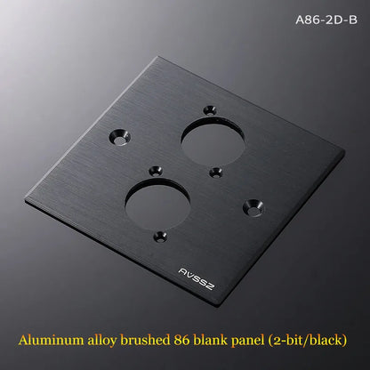 86 Panel Power Box Module - D Type 1/2/3/4 Hole Brushed Matte Blank Plate for XLR HDMI USB BNC VGA RJ45 Connections