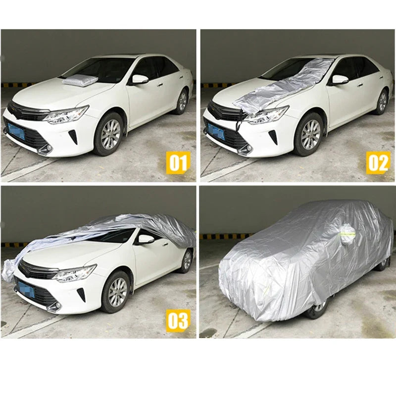 Universal Car Cover - Outdoor Full Exterior Snow Sun Dustproof Protection Cover for Sedan SUV Hatchback Vehicles