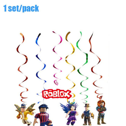 Hot Robot Roblox Kids Party Supplies Set – Disposable Tableware with Paper Plates, Cups, Balloons for Birthday & Baby Shower Decorations