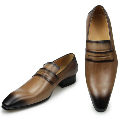 Men’s Luxury Cowhide Loafers - Comfortable Wear-Resistant Leather Office & Formal Dress Shoes