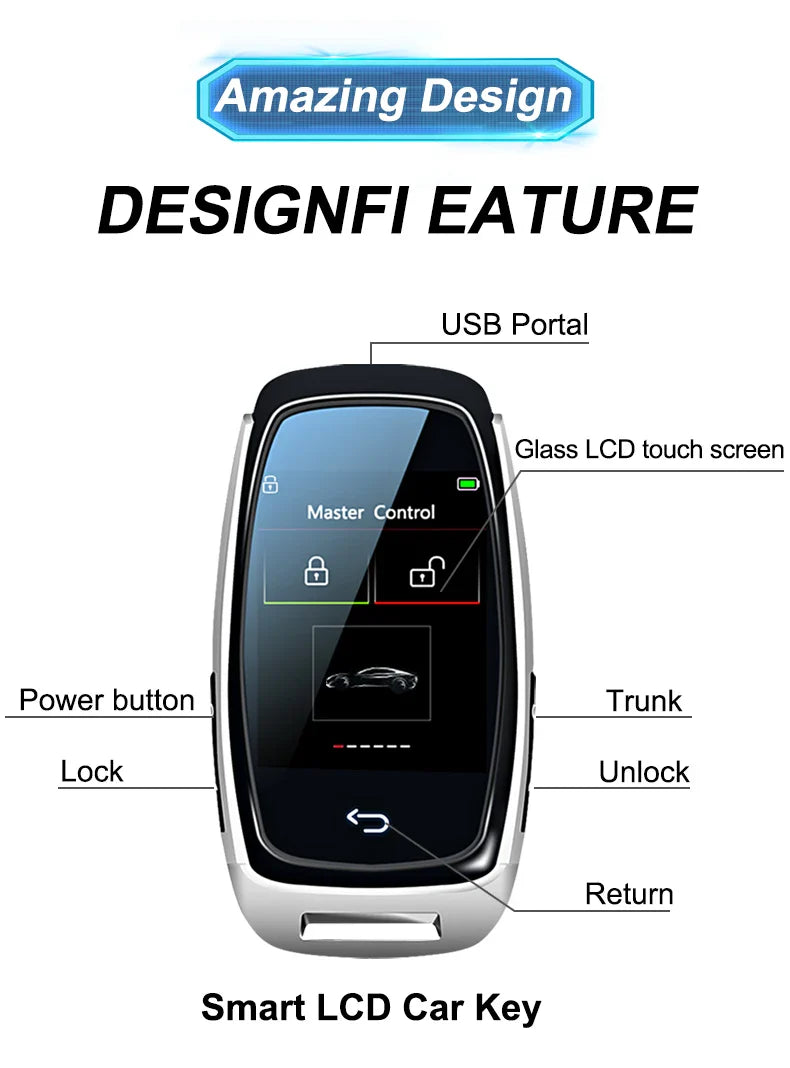 CF920 Universal Remote – Smart LCD Key, Keyless Entry and Auto Lock for Audi, BMW, Ford, Mazda, Toyota, KIA