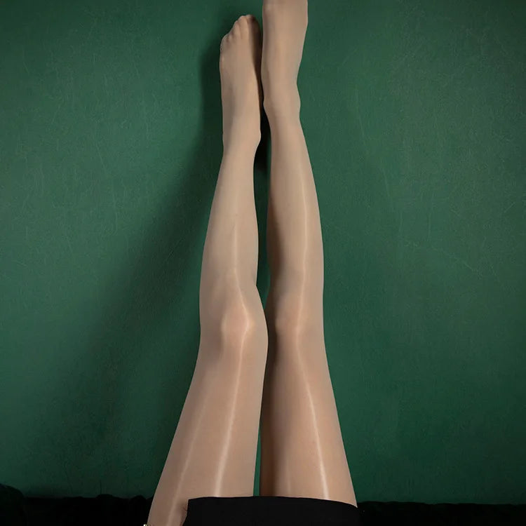 Elegant and Sensual Women's Horse Oil High Elastic Stockings: Satin Shiny Ultra-Thin Long Socks Pantyhose - Perfect for a Sexy and Stylish Look