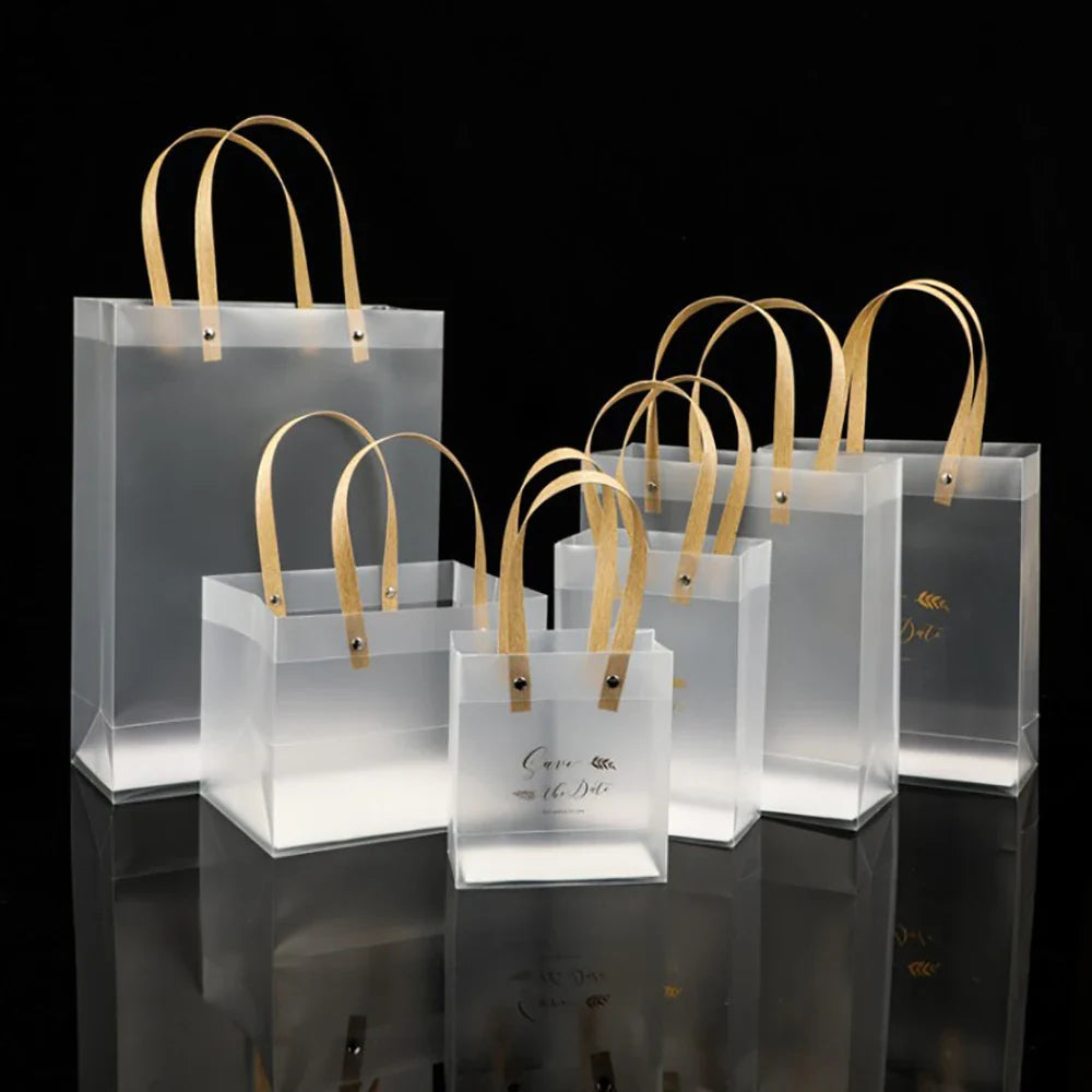 10PCS Frosted Tote Bag: PVC Waterproof Transparent Eco-friendly Candy Bag - Perfect Companion Gift for Any Occasion
