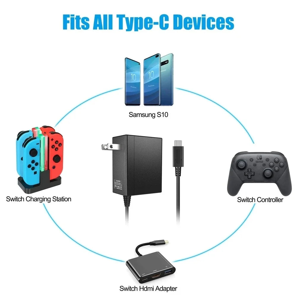 Nintendo Switch & Switch Lite Fast Charger – AC Power Adapter for Mobile Devices