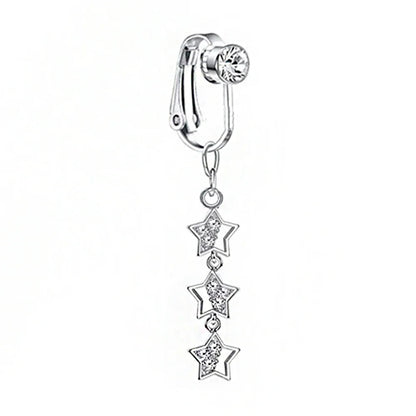 Faux Snake Belly Ring – Fake Clip-On Umbilical Navel Piercing, Belly Button & Cartilage Body Jewelry