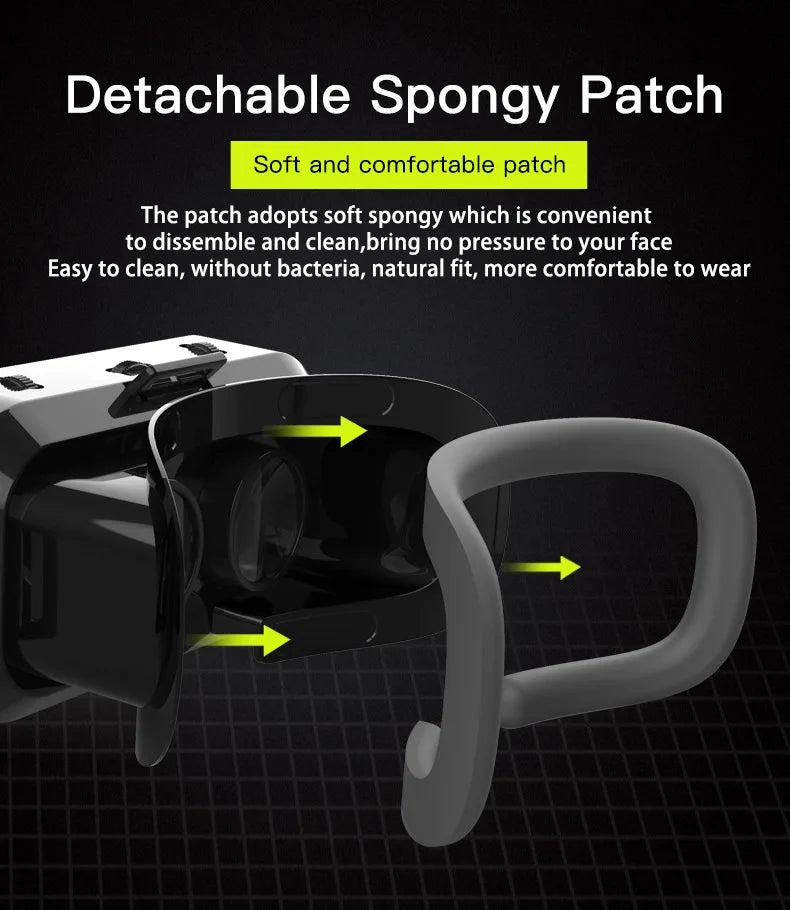Shinecon 3D VR Headset – Virtual Reality Glasses with Helmet Lenses for Smartphones