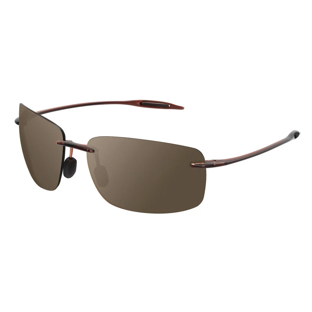 JULI The Matrix Classic Sports Rimless Sunglasses for Men - Orange Rectangle Ultralight Frame, UV400 Protection Driving Eyewear (MJ8009)