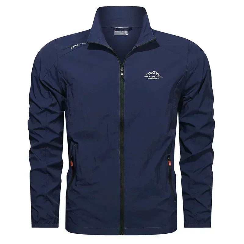 Men’s UPF100+ Summer Windbreaker - Lightweight UV Sun Protection Jacket with Zip Pockets for Outdoor Activities