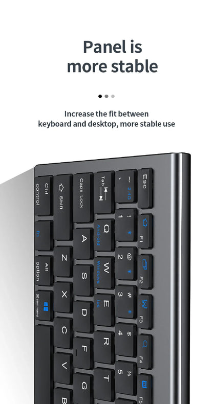 Gray Bluetooth 5.0 & 2.4G Wireless Keyboard Mouse Combo – Rechargeable Full Size Keyboard for Notebook & Laptop