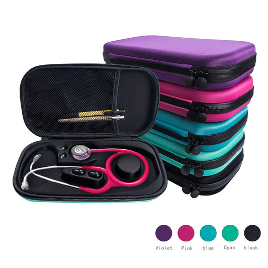 Portable Stethoscope Storage Case - EVA Travel Organizer with Mesh Pocket for Medical Tools, Hard Drive & Accessories
