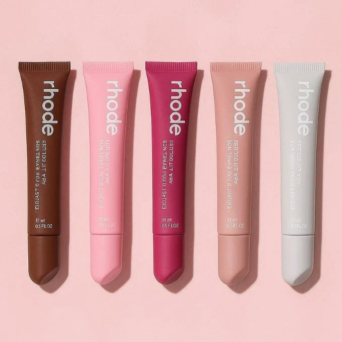 Rhod Moisturizing Lip Balm & Gloss - Mirror Shine Long Lasting Plumping Lip Oil with Ribbon Espresso Raspberry Toast Makeup