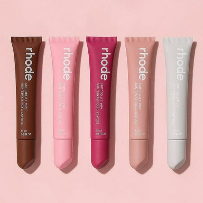 Rhod Moisturizing Lip Balm & Gloss - Mirror Shine Long Lasting Plumping Lip Oil with Ribbon Espresso Raspberry Toast Makeup