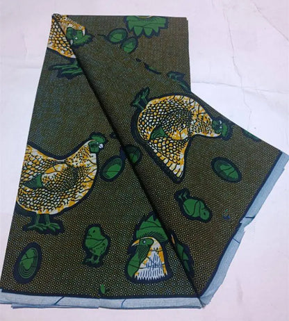African Wax Print Fabric - 100% Cotton Nigerian Ankara Batik Material for Women’s Dresses